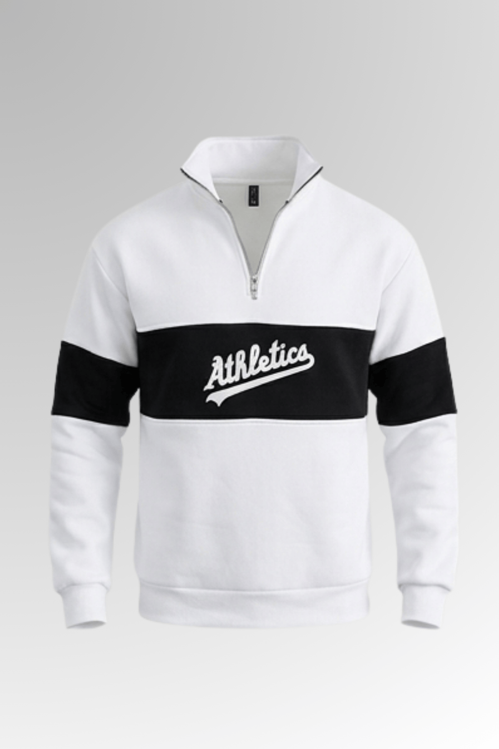 Athletics Baskılı 3 İplik Şardonlu Sweatshirt Beyaz