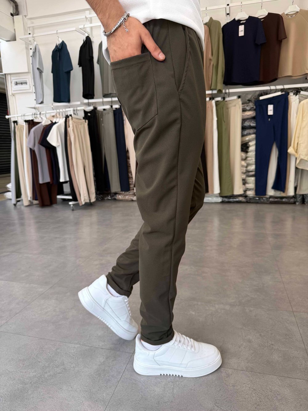 Duble Paça Jogger Pantolon Haki