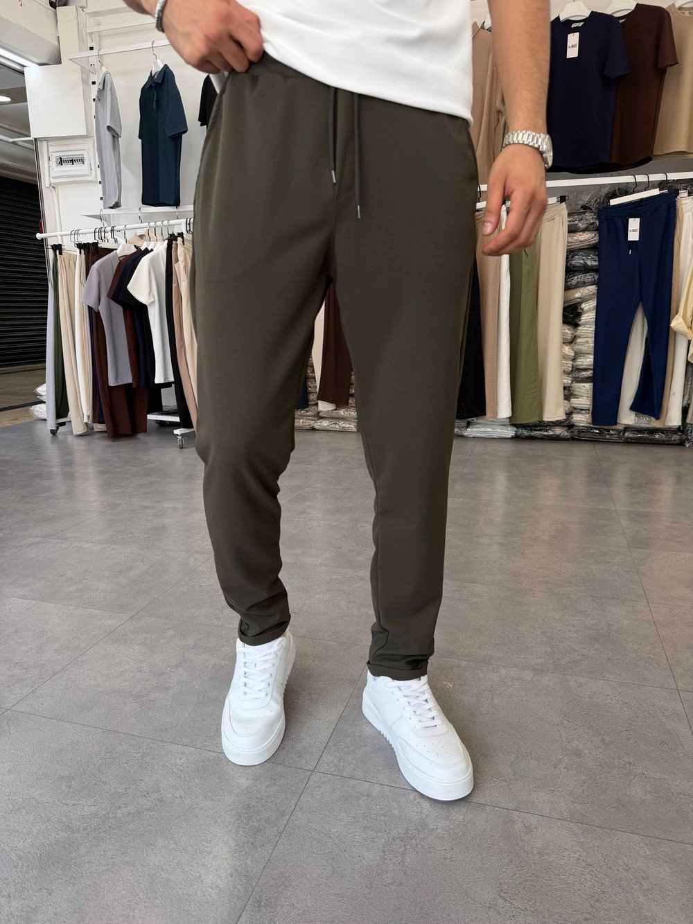 Duble Paça Jogger Pantolon Haki