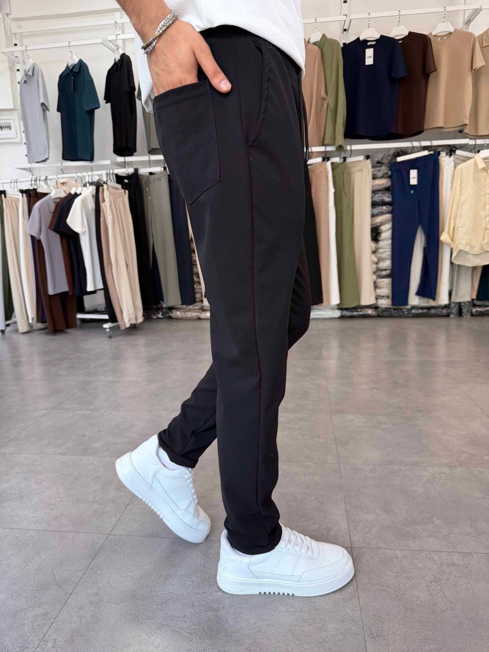 Duble Paça Jogger Pantolon Siyah