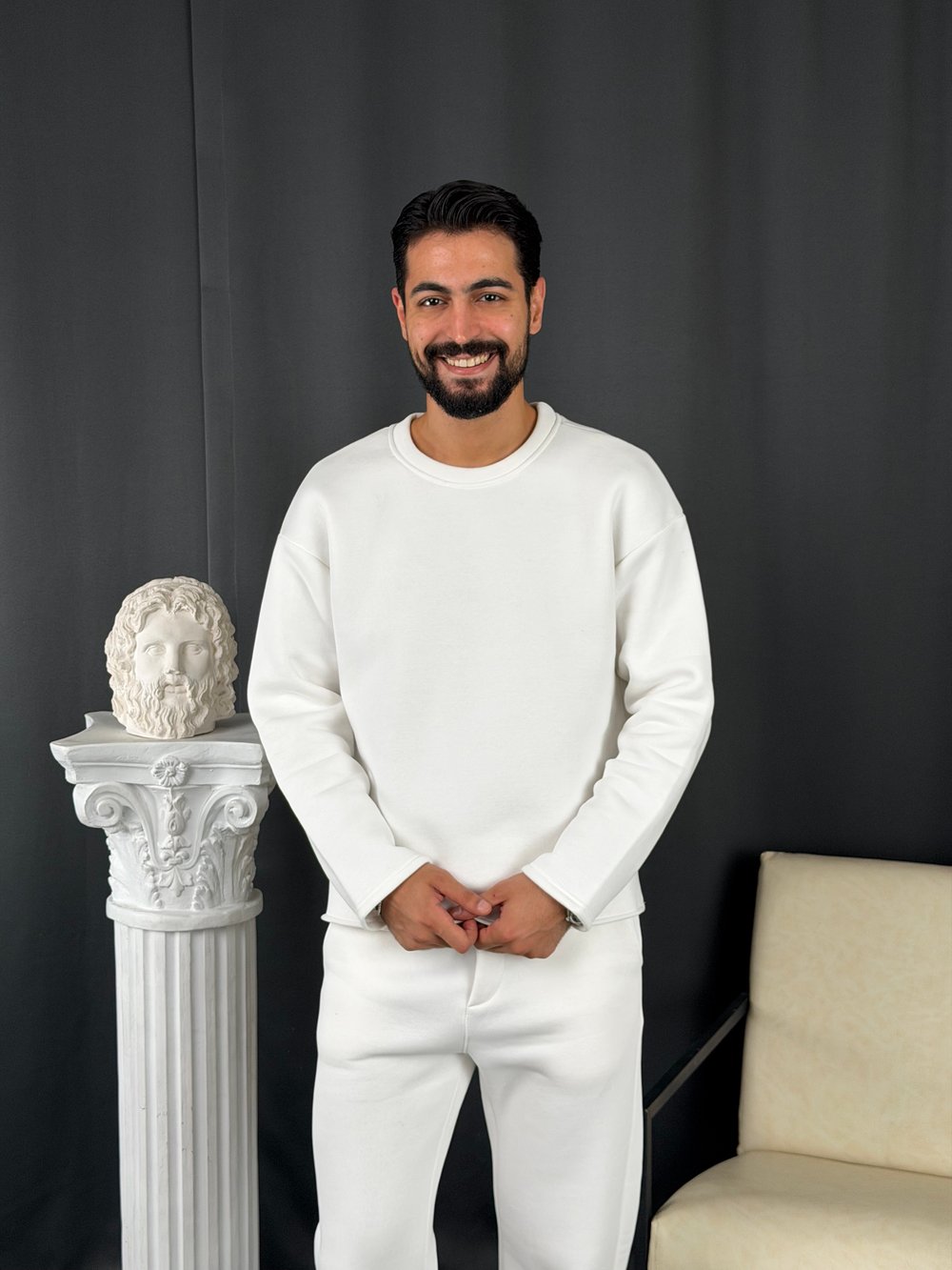 3 İplik Basic Oversize Takım Beyaz