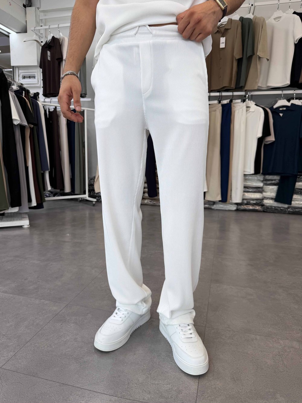 İthal Ottoman Baggy Pantolon Beyaz