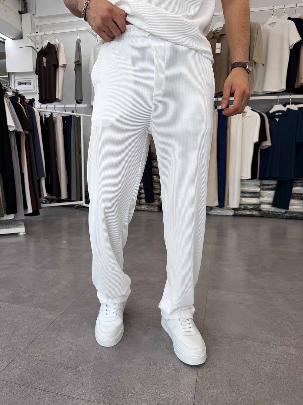 İthal Ottoman Baggy Pantolon Beyaz