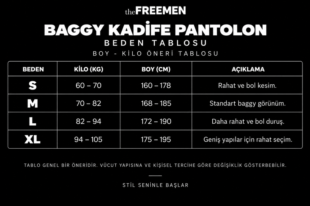 Kadife Baggy Pantolon Haki