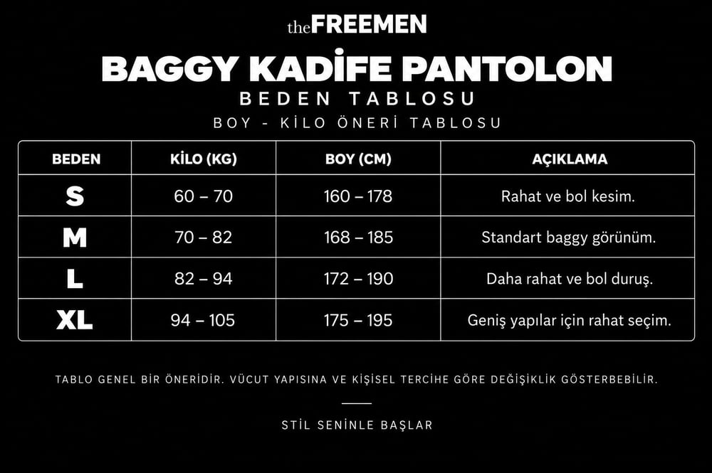 Kadife Baggy Pantolon Siyah