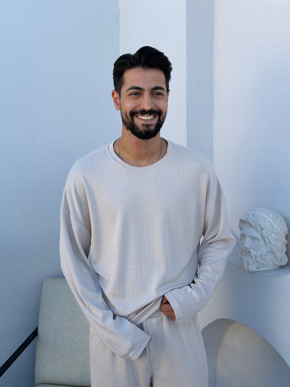 Longsleeve Oysh Kumaş Takım Bej