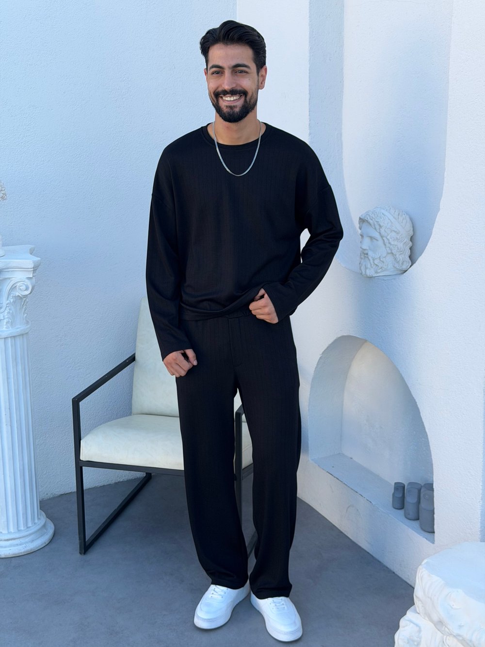Longsleeve Oysh Kumaş Takım Siyah