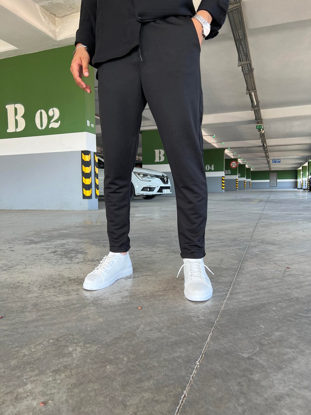 Pamuklu Takım Siyah Müslin Gömlek Siyah Duble Paça Pantolon