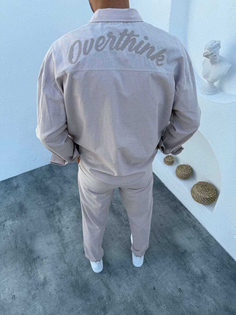 Overthink Oversize Keten Takım taş gri 