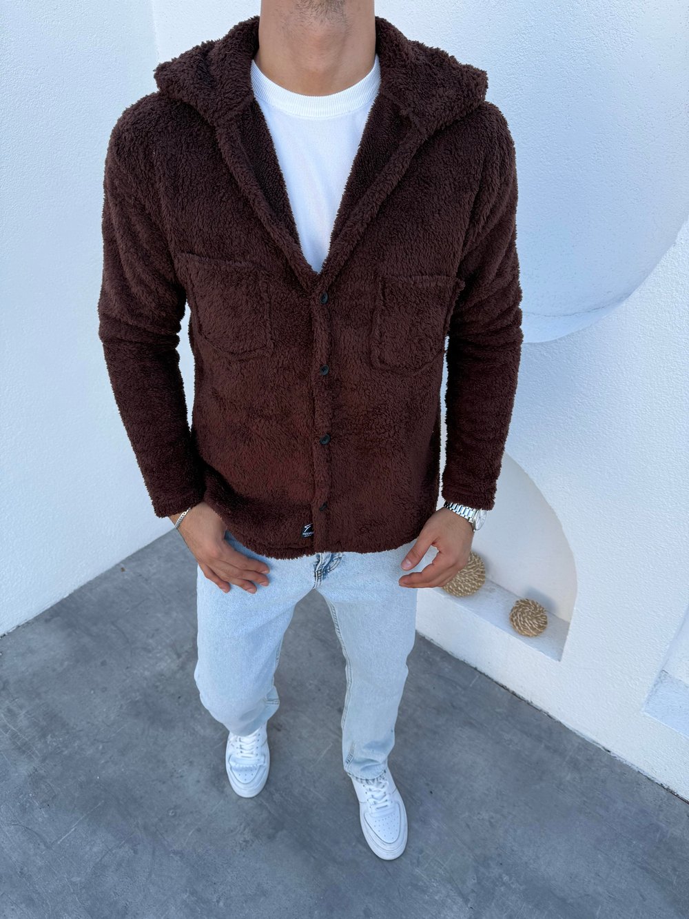 Peluş Ceket Bordo