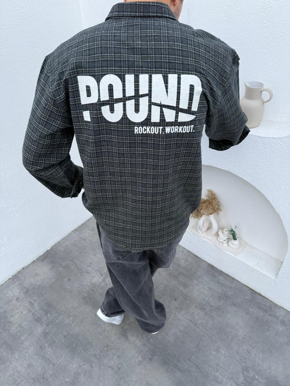 Pound Baskı Gömlek- Süper Baggy Jean Takım Antrasit