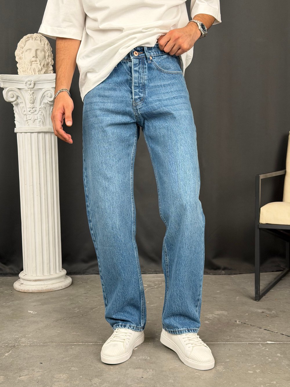 Premium Regular Kalıp Denim Pantolon Açık Mavi
