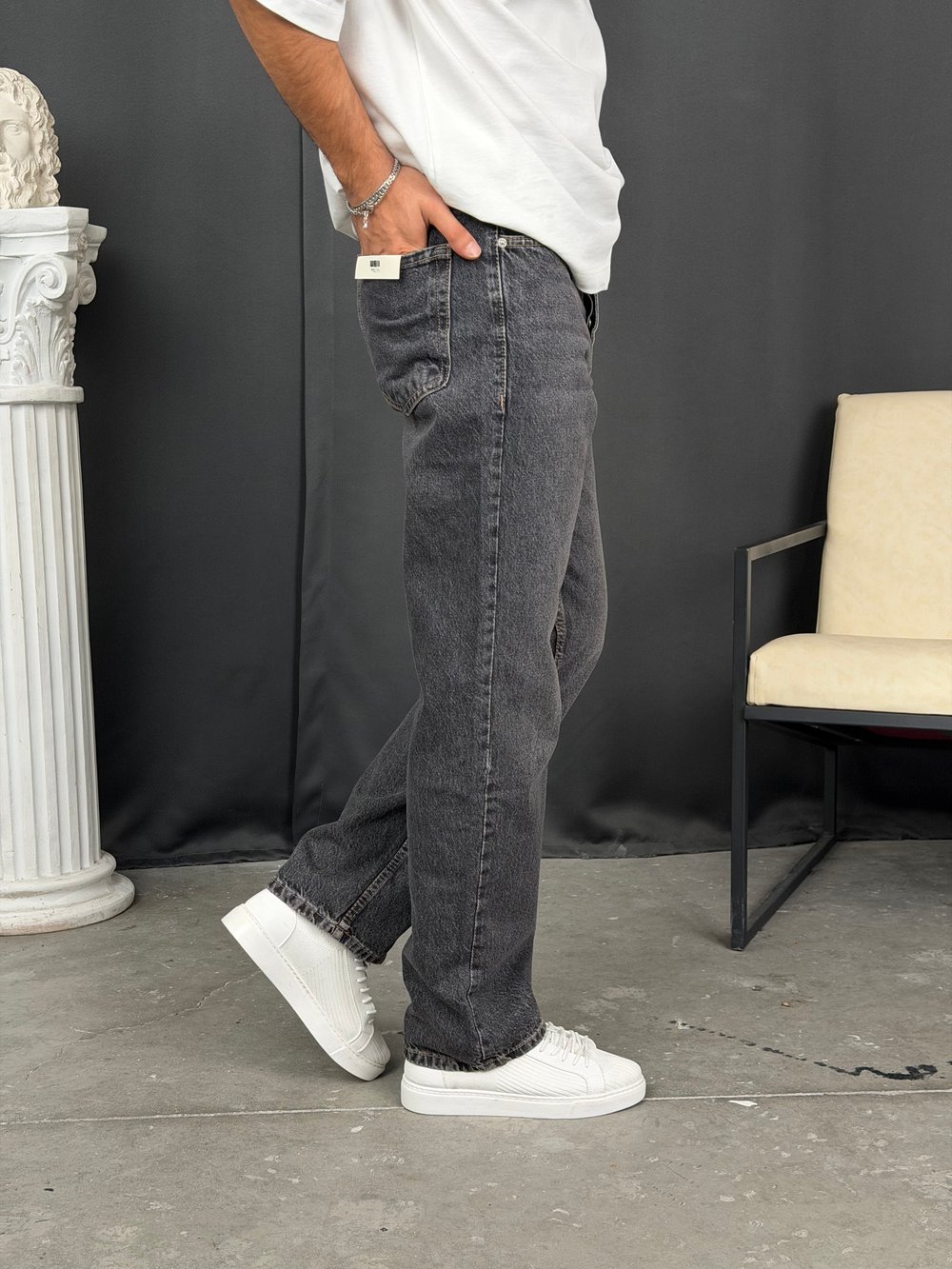 Premium Regular Kalıp Denim Pantolon Antrasit