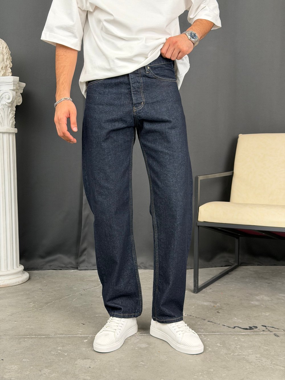 Premium Regular Kalıp Denim Pantolon Lacivert