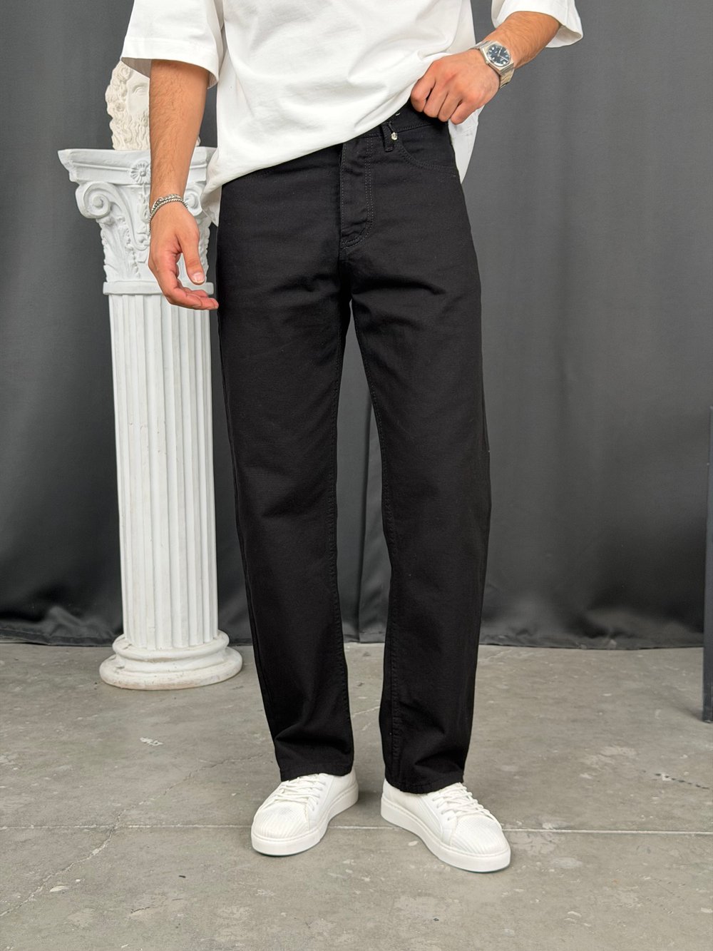Premium Regular Kalıp Denim Pantolon Siyah