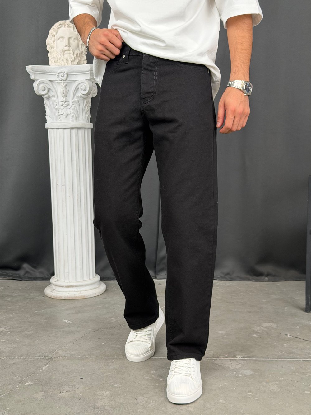 Premium Regular Kalıp Denim Pantolon Siyah