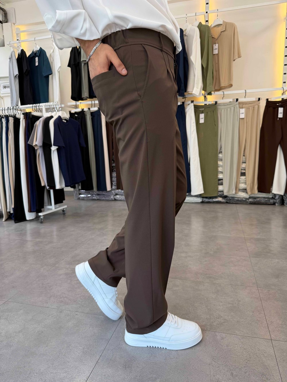 Premium Tensel Paraşüt Baggy Pantolon Kahve