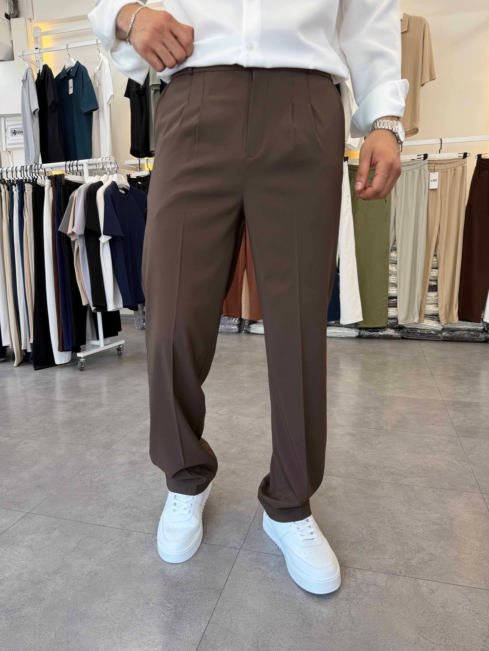 Premium Tensel Paraşüt Baggy Pantolon Kahve