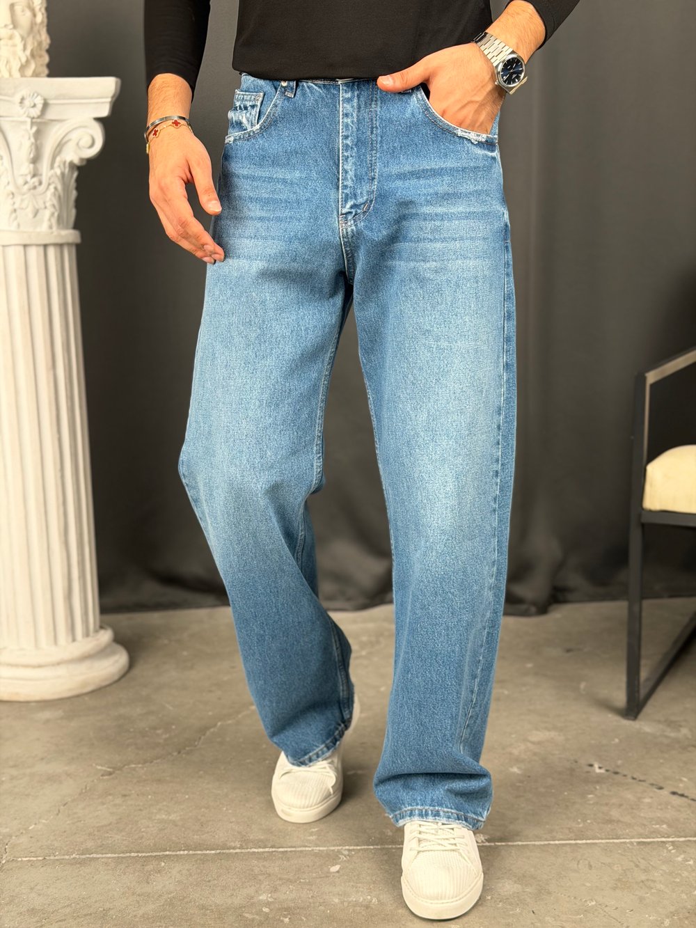Premium WE11 Super Baggy Jean Kot Açık Mavi
