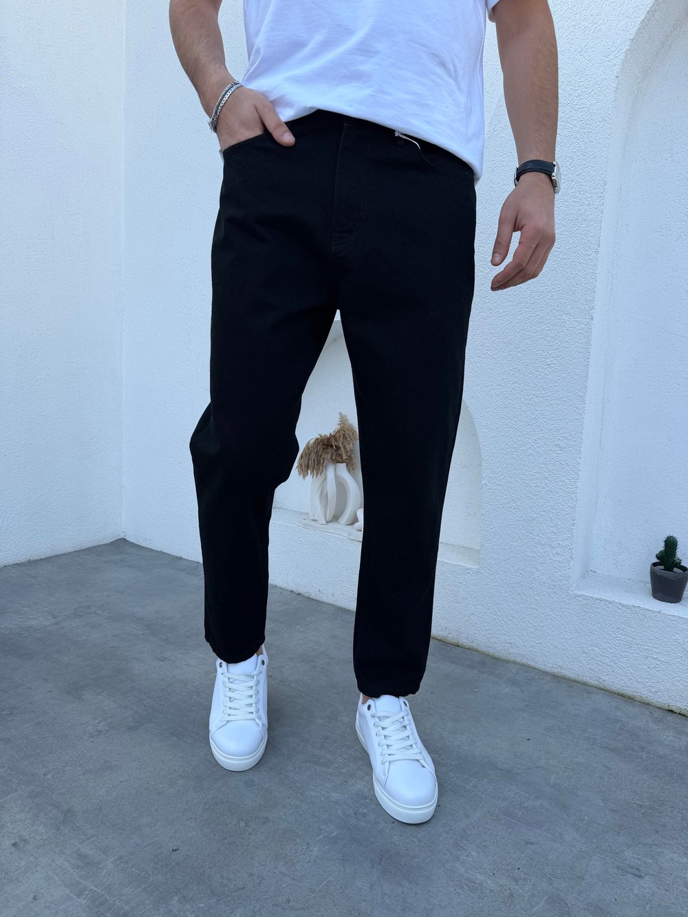 Premium Yüksek Kalite Boyfriend Kot Pantolon Siyah