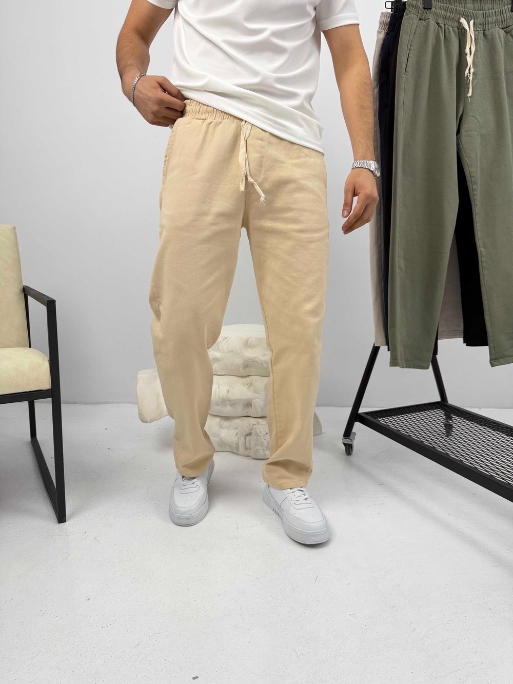 Rahat Kalıp Gabardin Pantalon Bej