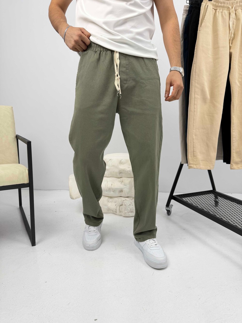 Rahat Kalıp Gabardin Pantalon Haki