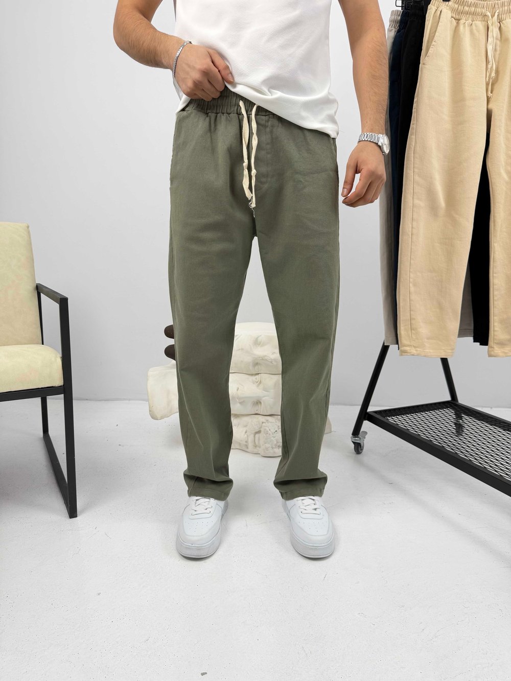 Rahat Kalıp Gabardin Pantalon Haki