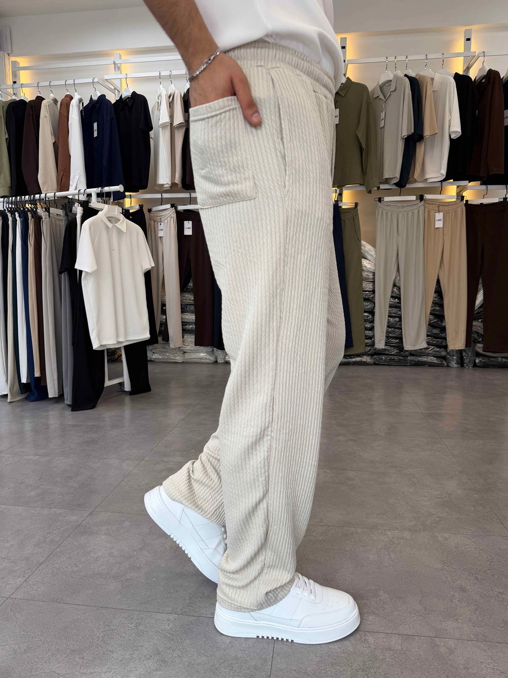 Ray Desen Baggy Pantolon Gri