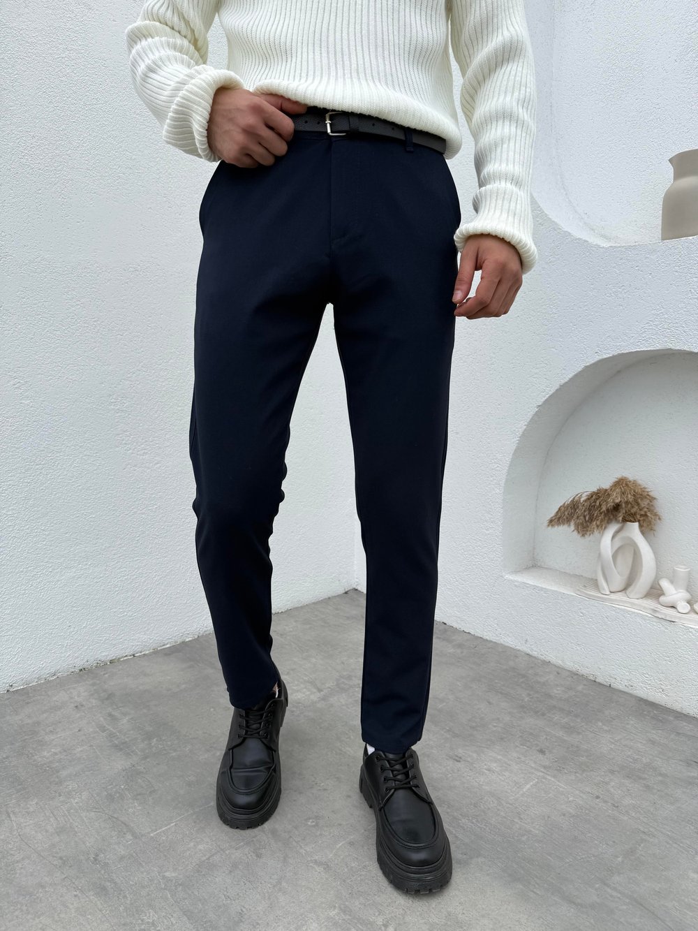 Slimfit Likralı Kumaş Pantolon Lacivert