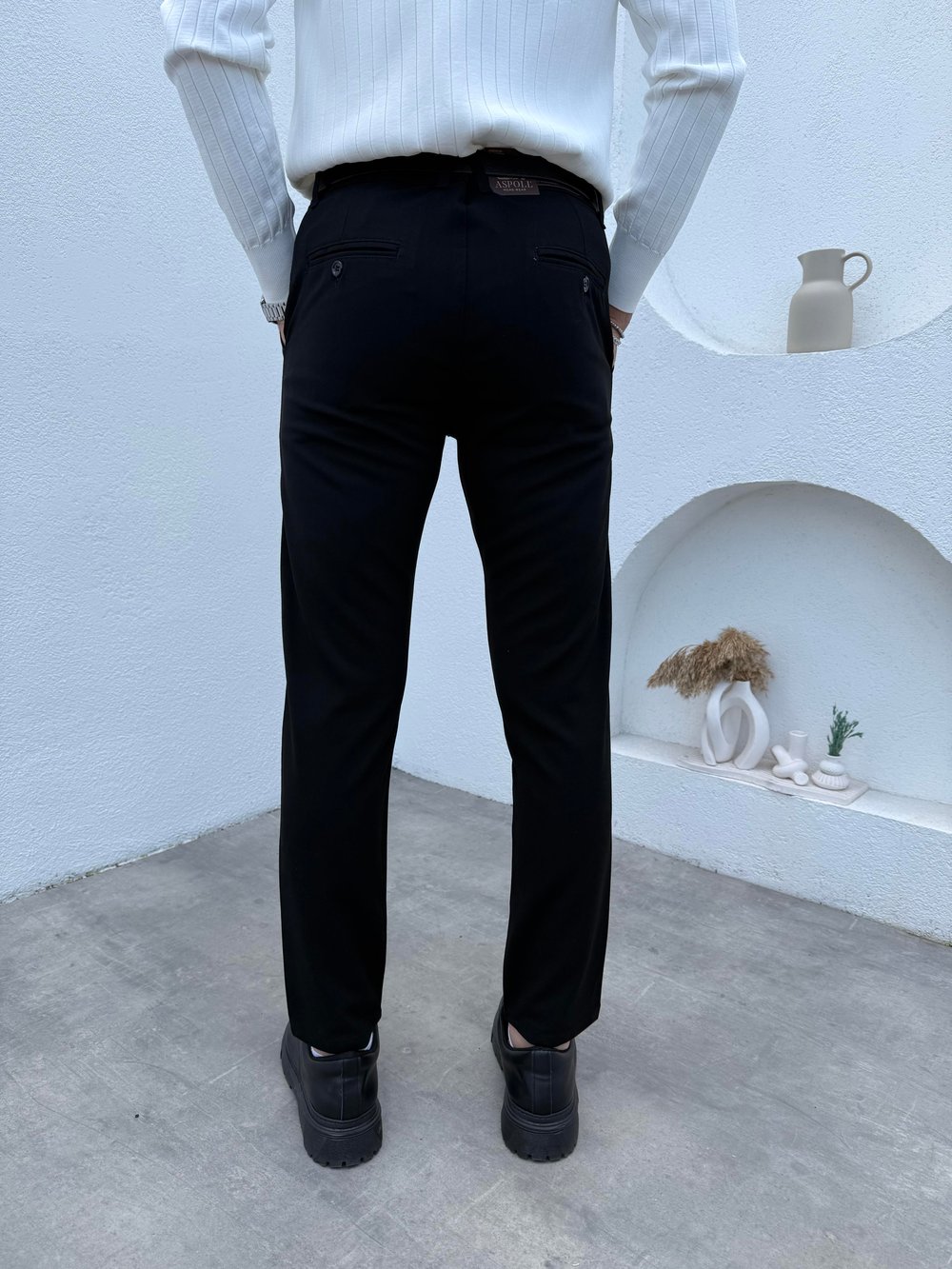 Slimfit Likralı Kumaş Pantolon Siyah