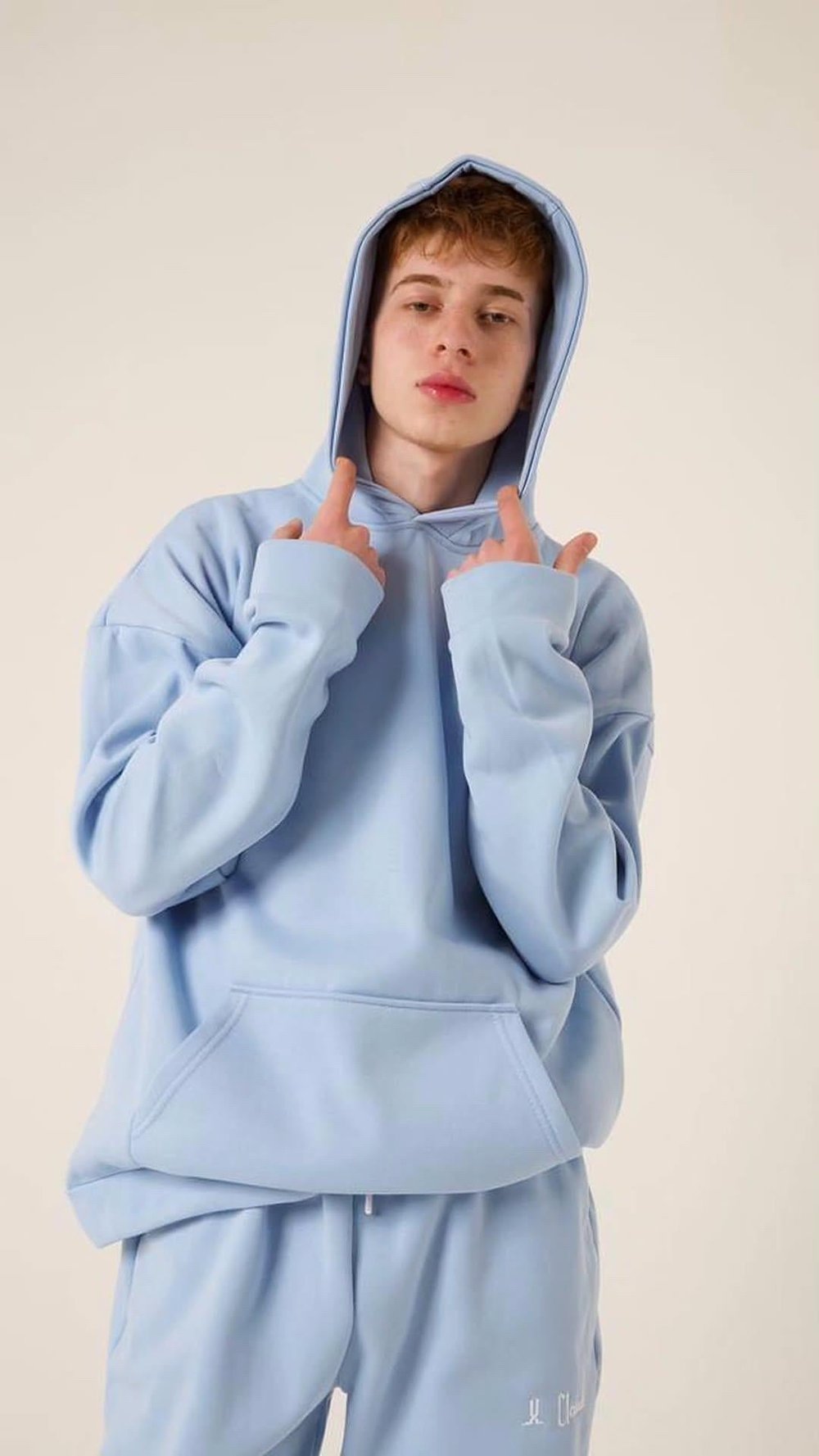 Üç İplik Oversize Eşofman Takımı Bebe Mavisi