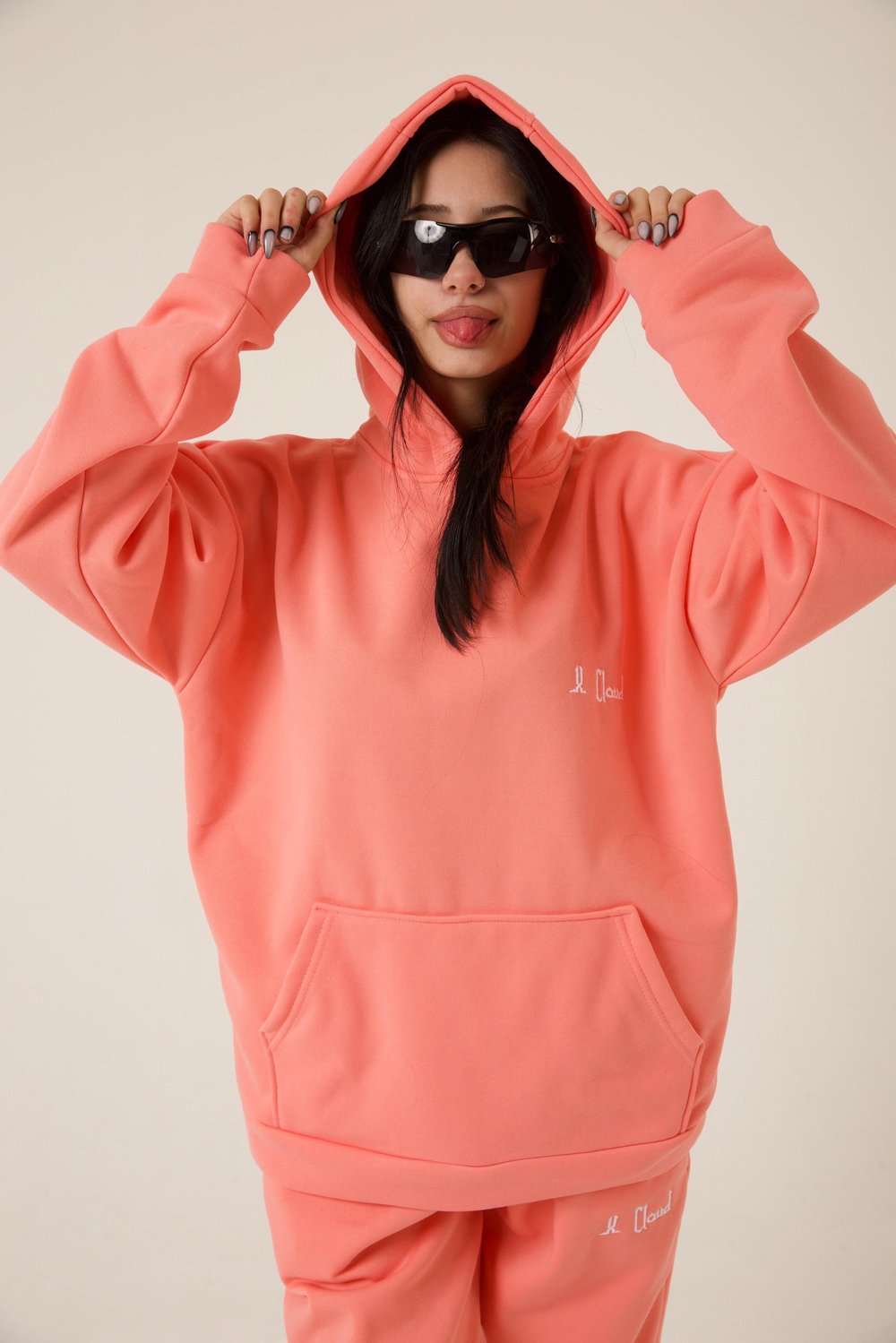 Üç İplik Oversize Eşofman Takımı  Toz Pembe