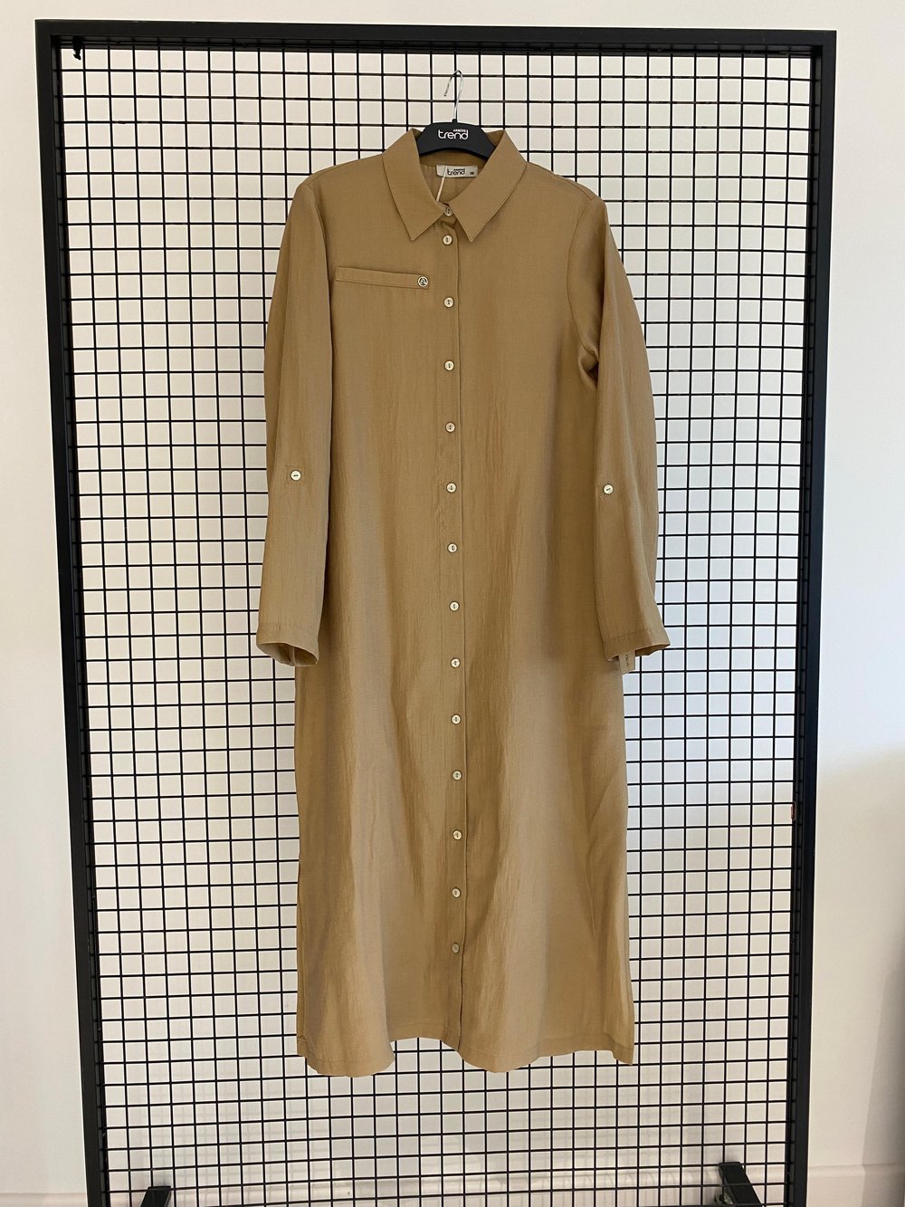 Armine TREND Kol Katlama Detay Düğmeli Tunik CAMEL 25YT4142