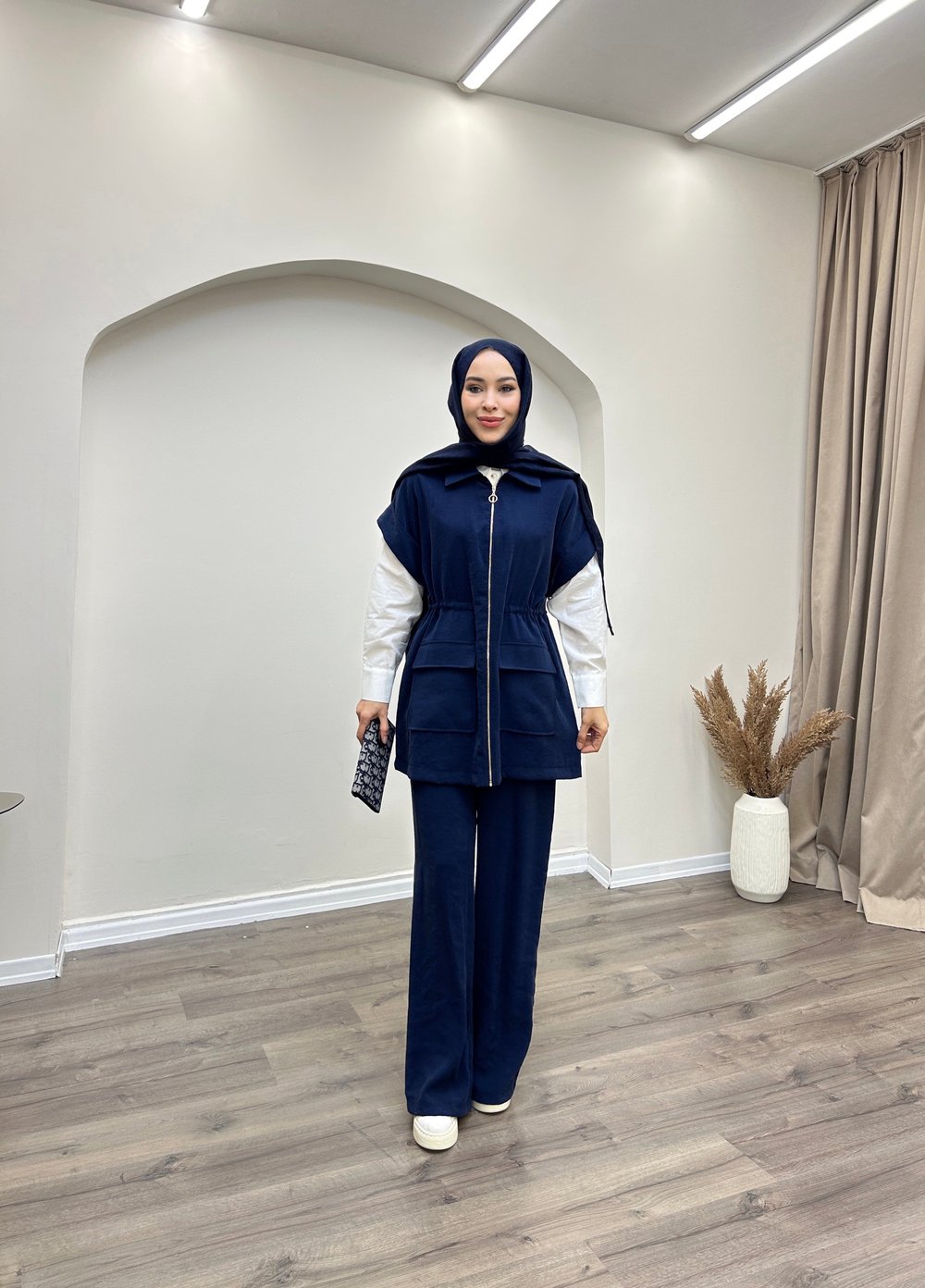 ARMİNE TREND YELEKLİ PANTOLONLU TAKIM 25YT685 LACİVERT