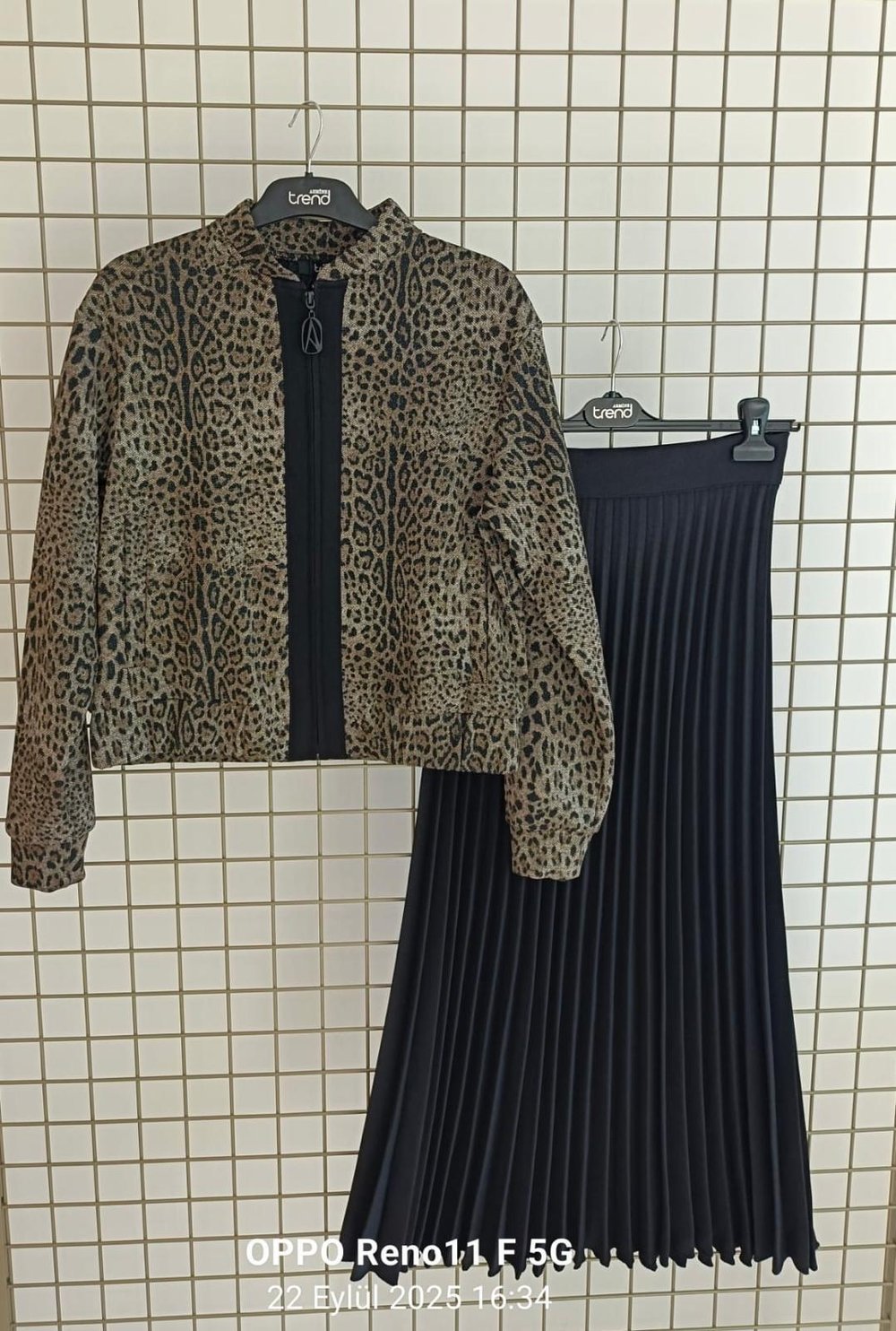 Leopar Ceketli Etekli Takım 25KT650 Armine Trend - Siyah