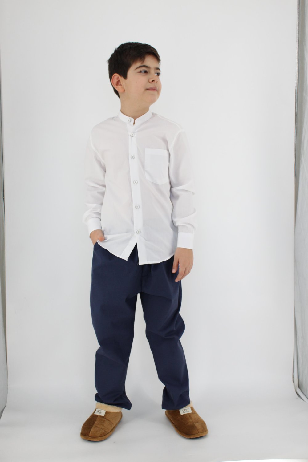 %100 PAMUK KETEN DOKULU ÇOCUK GÖMLEK | KLASİK KESİM