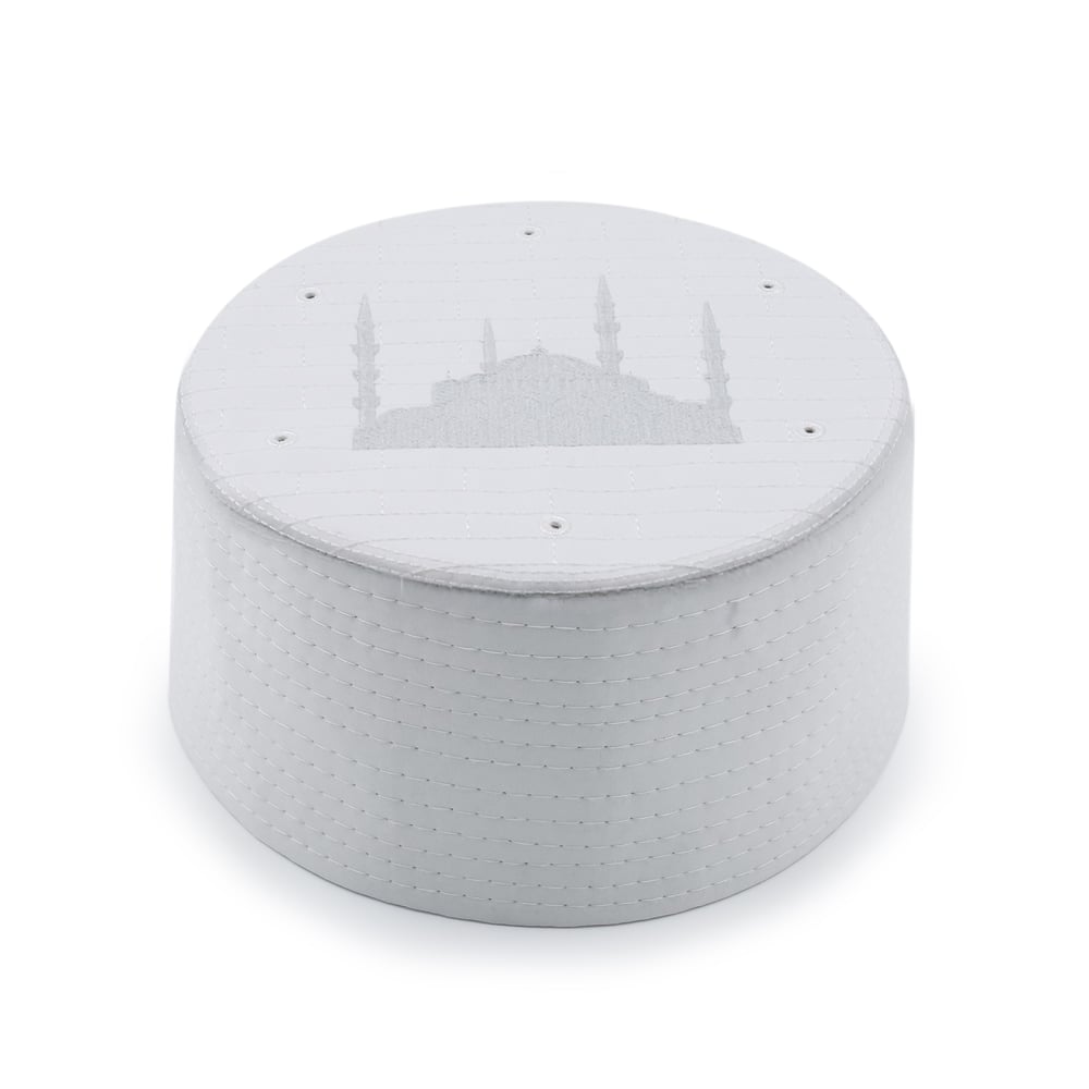 Çocuk Cami Kalıp Sarık Takkesi – Beyaz – Keçe