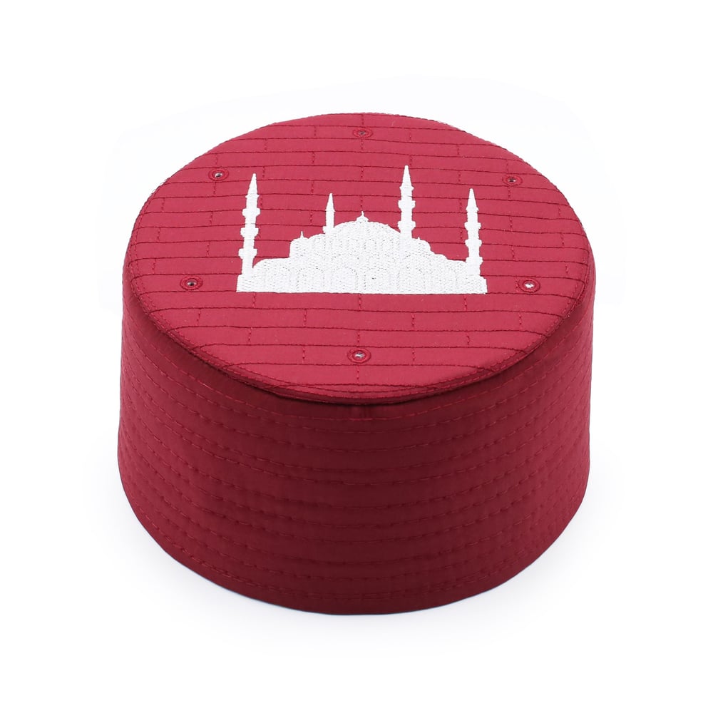 Çocuk Cami Kalıp Sarık Takkesi – Bordo – Keçe
