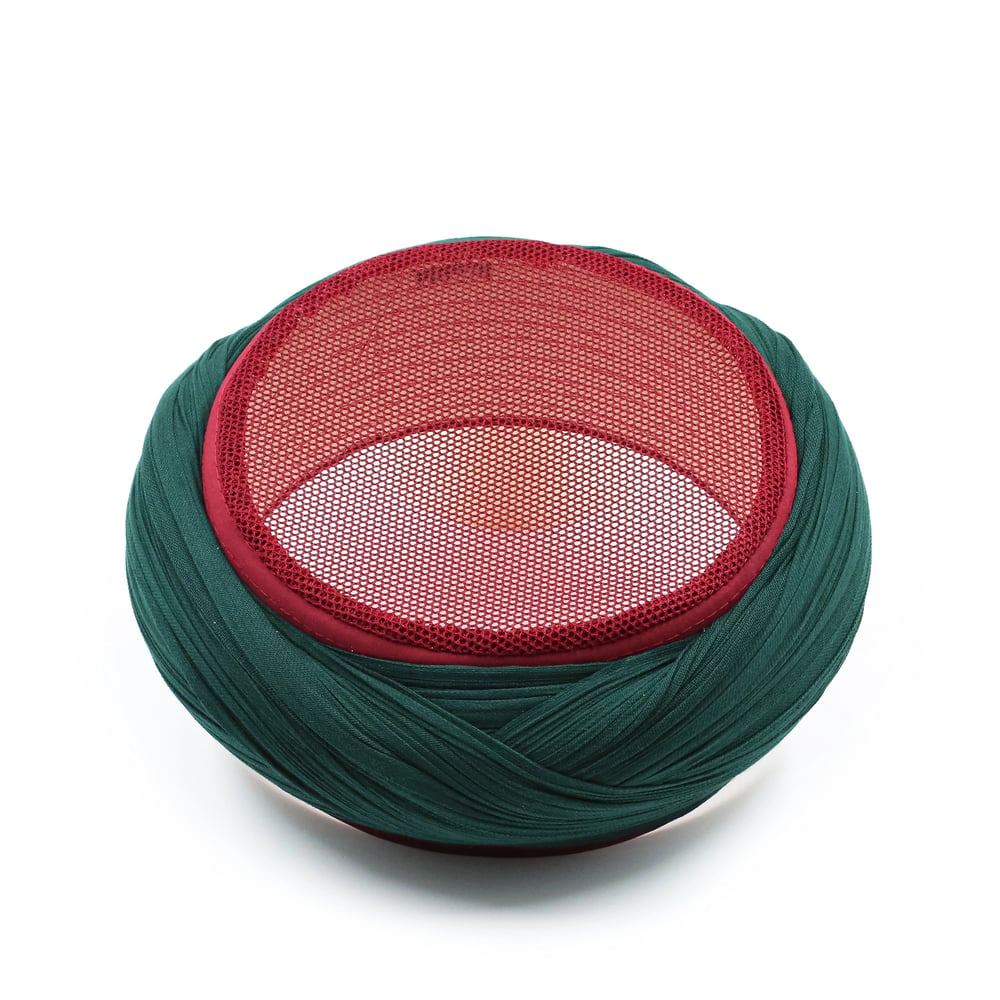 Fileli Sarık – Yeşil Kumaş – Bordo Takke – Çapraz Sarım – Fileli – 7 Metre