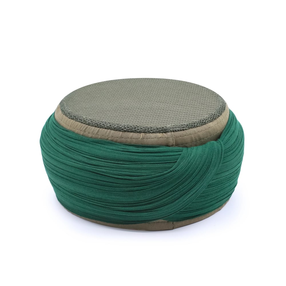 Fileli Sarık – Yeşil Kumaş – Siyah Takke – Yuvarlak Sarım – Fileli – 5 Metre