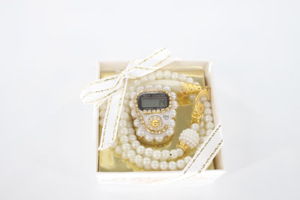 Hac Umre Hediyelikleri - Zikirmatik ve Tesbih SETİ - BEYAZ