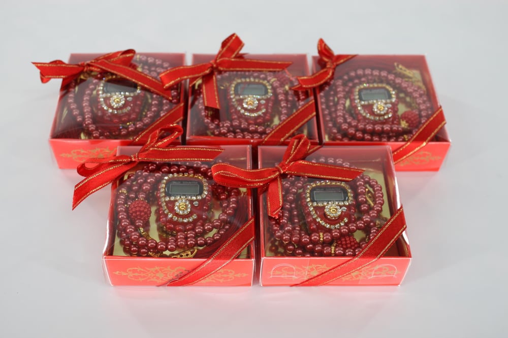 Hac Umre Hediyelikleri - Zikirmatik ve Tesbih SETİ - KIRMIZI