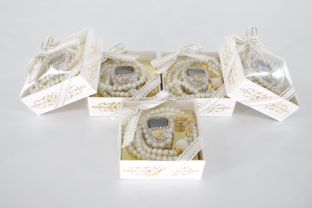 Hac Umre Hediyelikleri - Zikirmatik ve Tesbih SETİ - BEYAZ