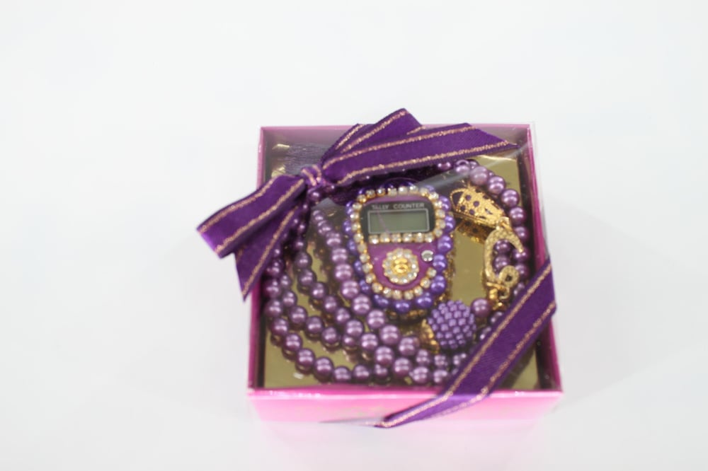 Hac Umre Hediyelikleri - Zikirmatik ve Tesbih SETİ - MOR