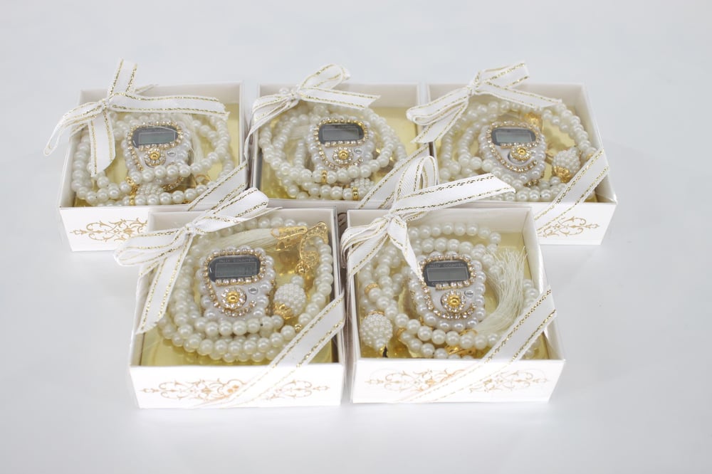 Hac Umre Hediyelikleri - Zikirmatik ve Tesbih SETİ - BEYAZ