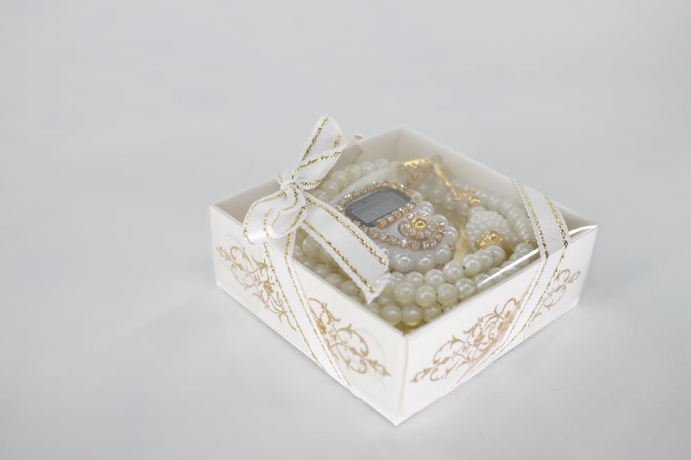 Hac Umre Hediyelikleri - Zikirmatik ve Tesbih SETİ - BEYAZ