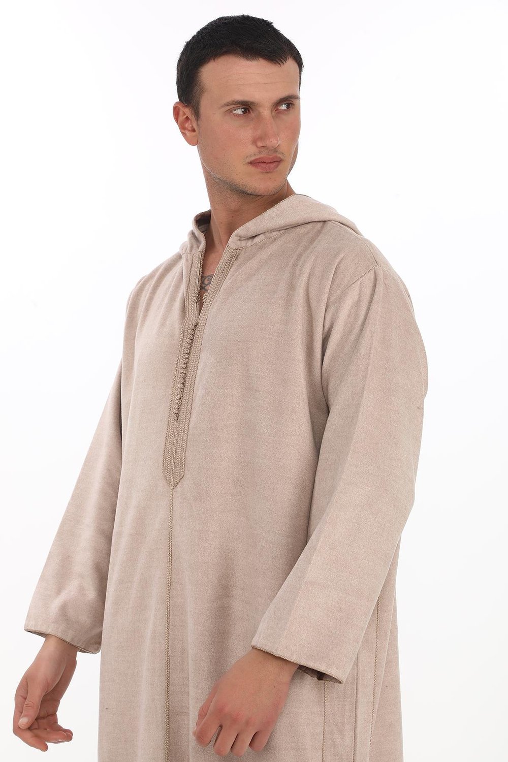 Kapüşonlu Kışlık Fistan / Cellabiye – Krem