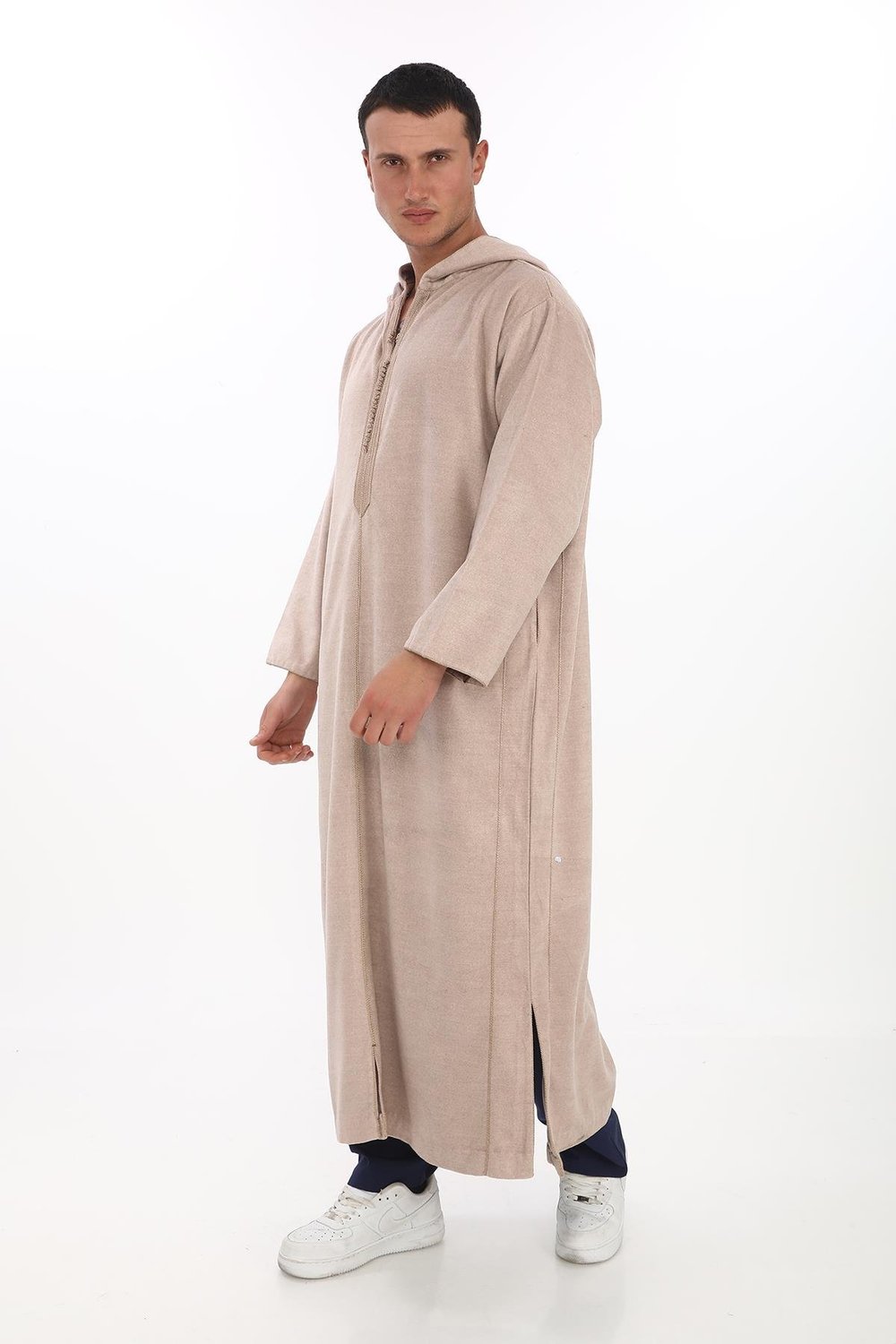 Kapüşonlu Kışlık Fistan / Cellabiye – Krem