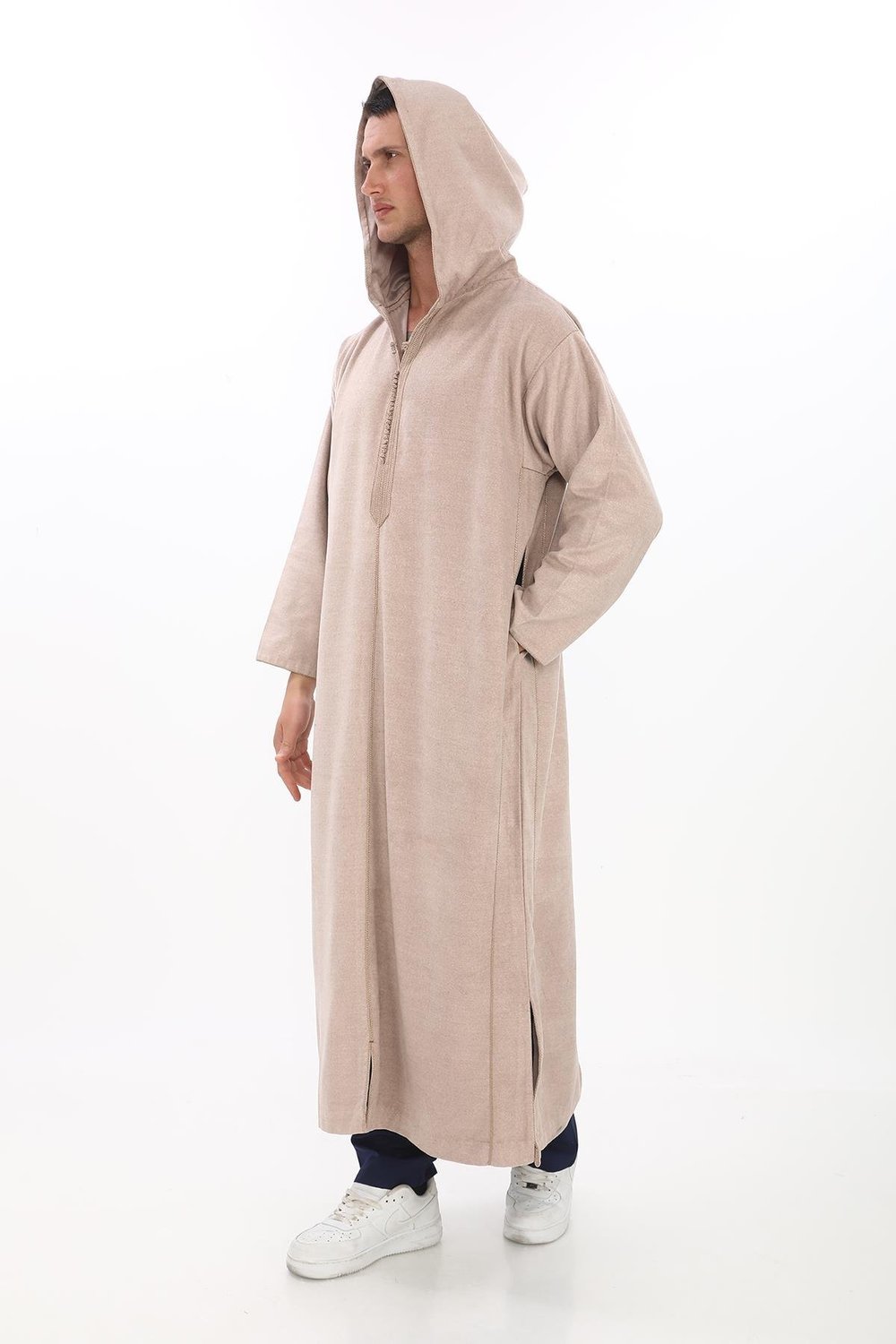 Kapüşonlu Kışlık Fistan / Cellabiye – Krem