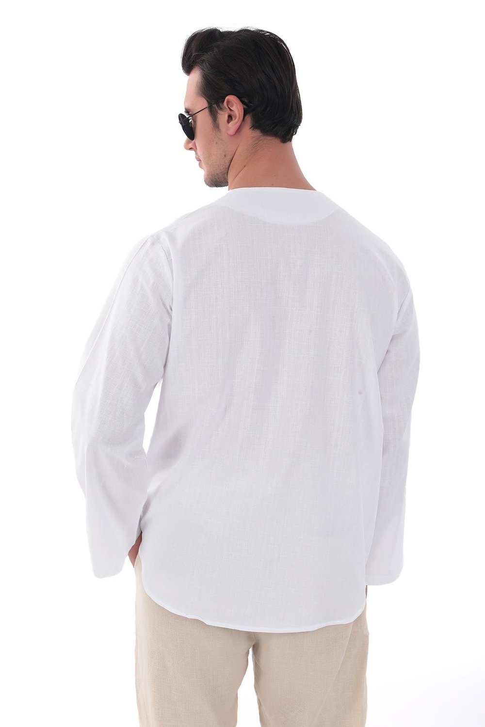 Oversize Gömlek Erkek - İslami Giyim Yakasız 